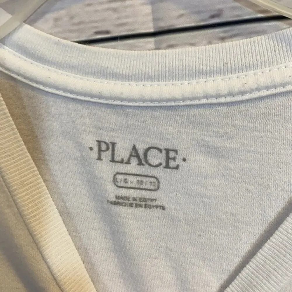 Childrens Place Shirt Top Youth Boys Large White‎ Blue Gaming Gamer